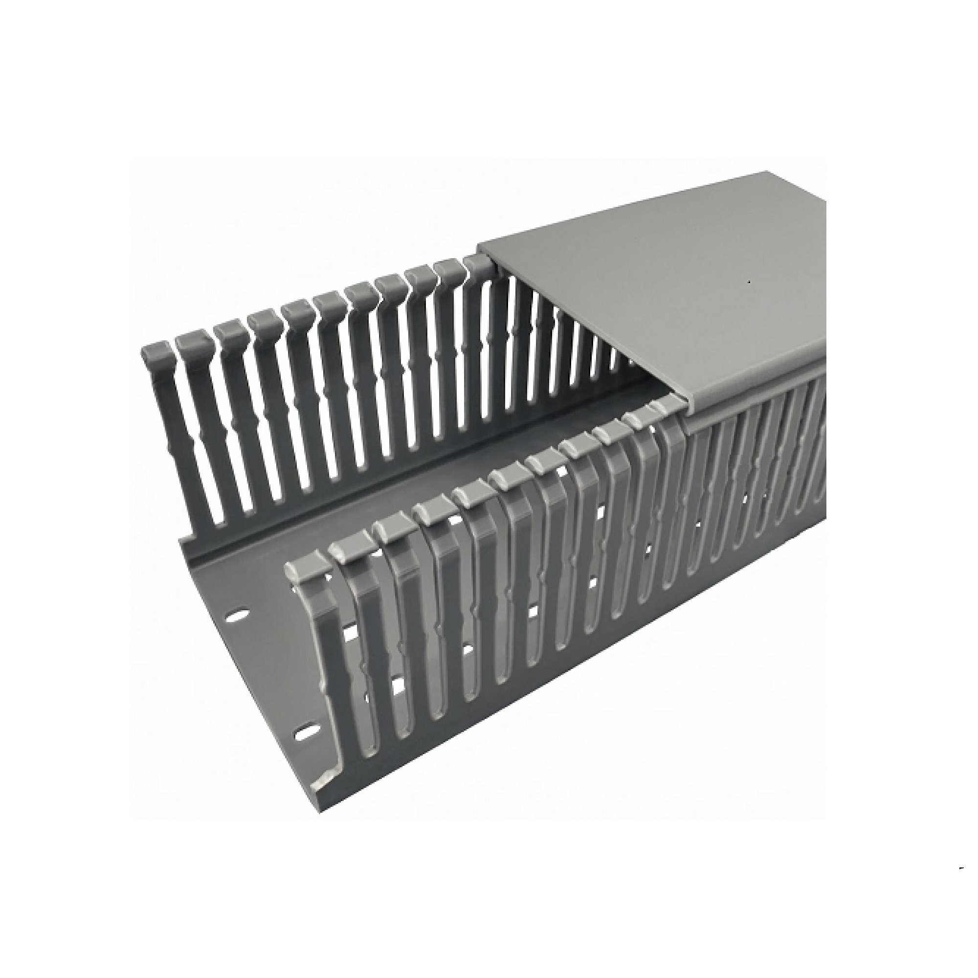 Máng nhựa răng lược màu xám 100 x 80mm, dài 2 mét TWDN100X80LG2