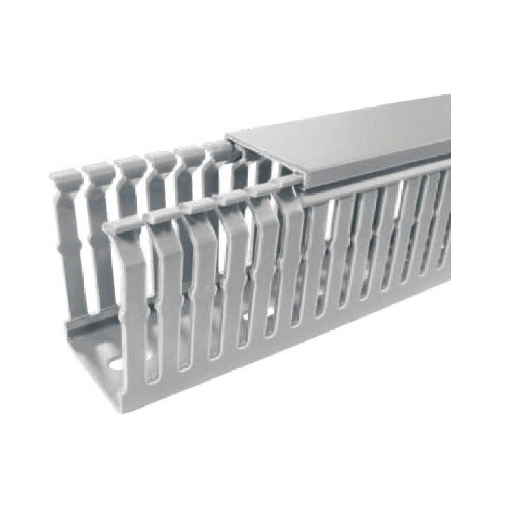 Máng nhựa răng lược màu xám 25 x 80mm, dài 2 mét TWDN25X80LG2