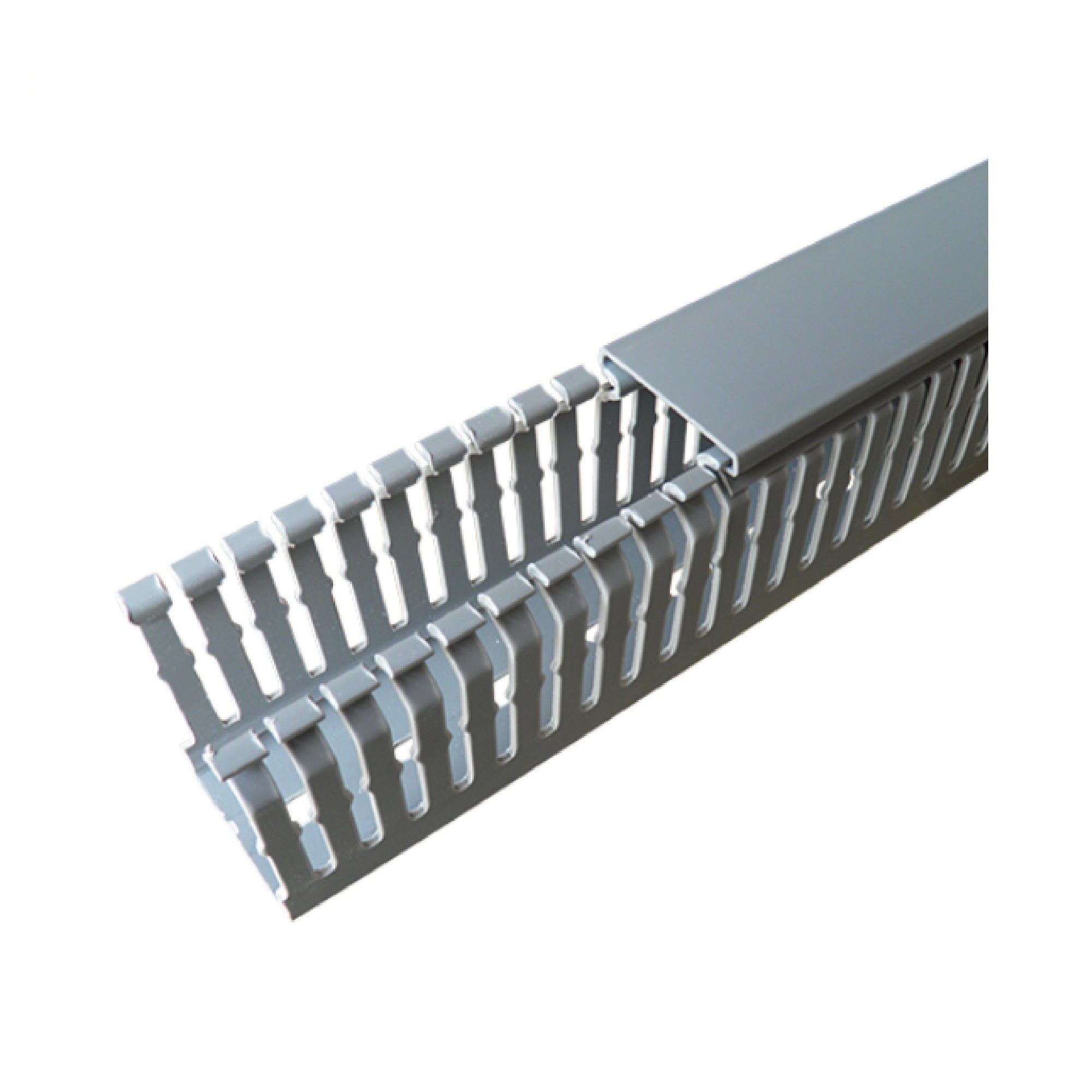 Máng nhựa răng lược màu xám 60 x 60mm, dài 2 mét TWDN60X60LG2