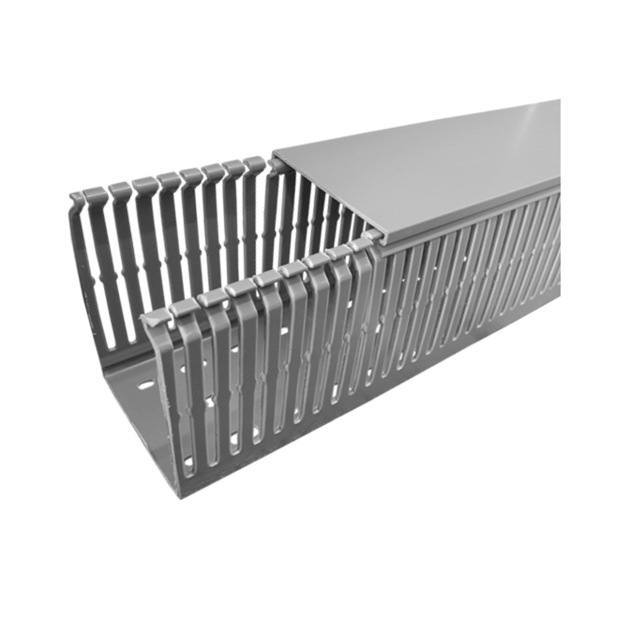 Máng nhựa răng lược màu xám 80 x 100mm, dài 2 mét TWDN80X100LG2