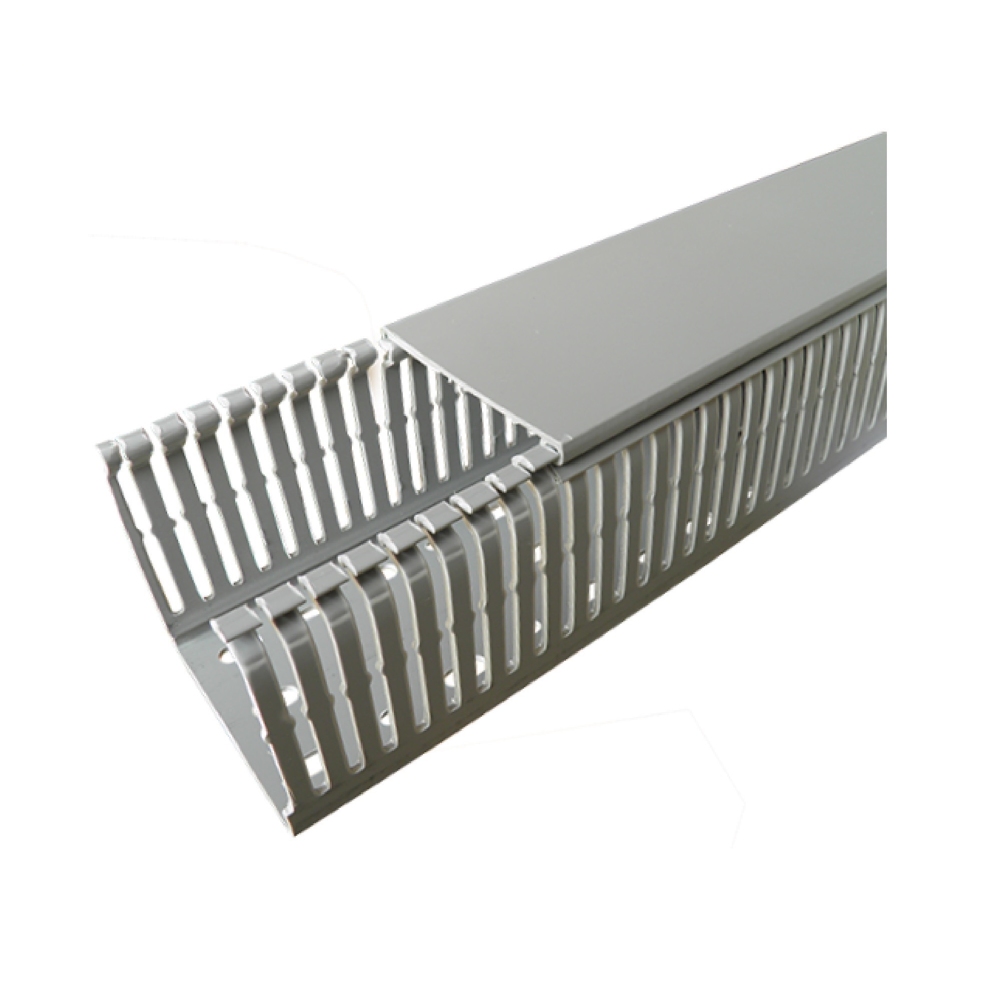 Máng nhựa răng lược màu xám 80 x 80mm, dài 2 mét TWDN80X80LG2