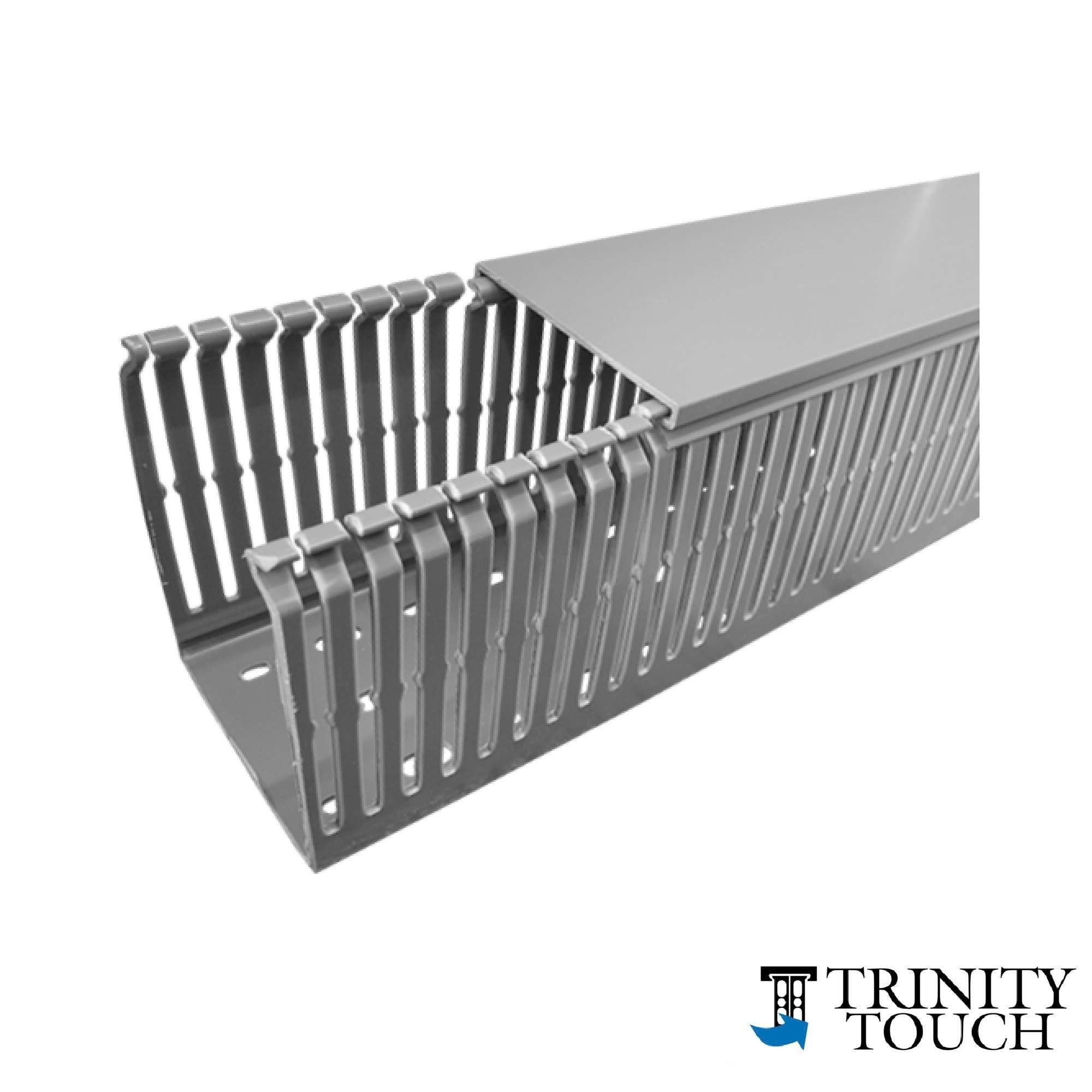 Máng nhựa răng lược màu xám 80 x 100mm, dài 2 mét TWDN80X100LG2
