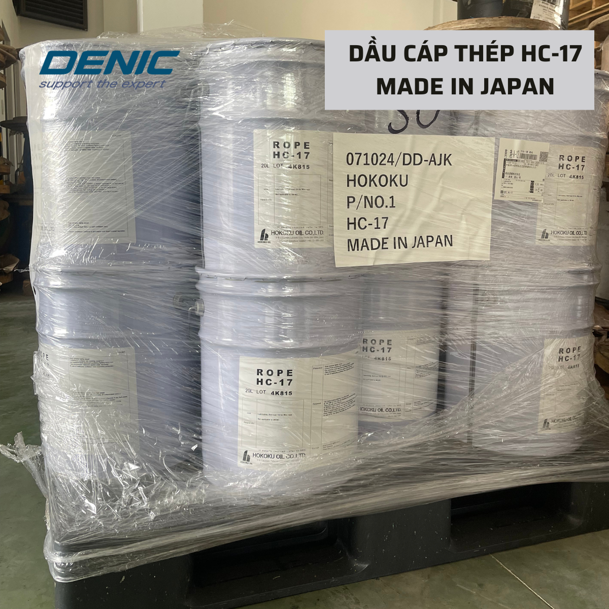 CAN 2 LÍT<BR>DẦU BÔI TRƠN CÁP THÉP THANG MÁY HOKOKU OIL - JAPAN <BR>MÃ HC-17