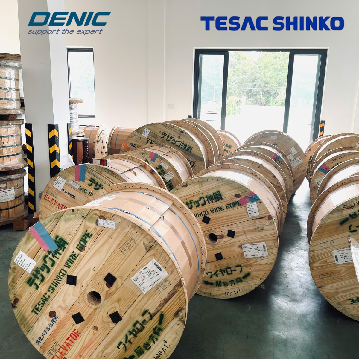 8x(S)19+FC<br>Cáp thép tải thang máy Nhật Bản<br>Hãng KOBELCO thương hiệu Tesac Shinko