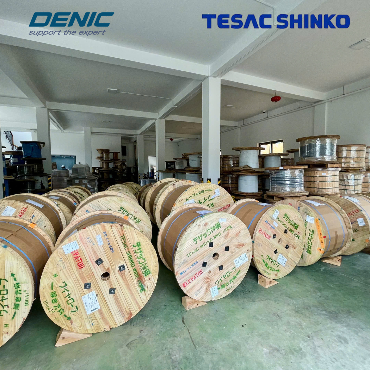 8x(S)19+FC<br>Cáp thép tải thang máy Nhật Bản<br>Hãng KOBELCO thương hiệu Tesac Shinko