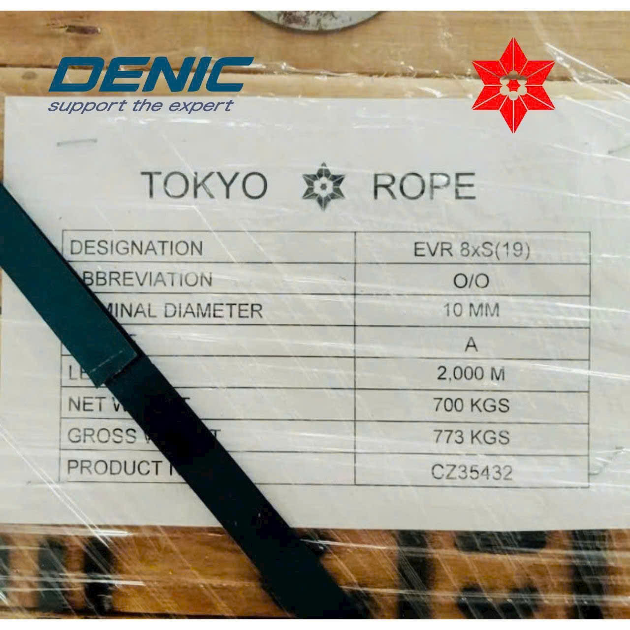 Cáp thép tải thang máy Nhật Bản<br>Hãng Tokyo Rope- 8x(S)19