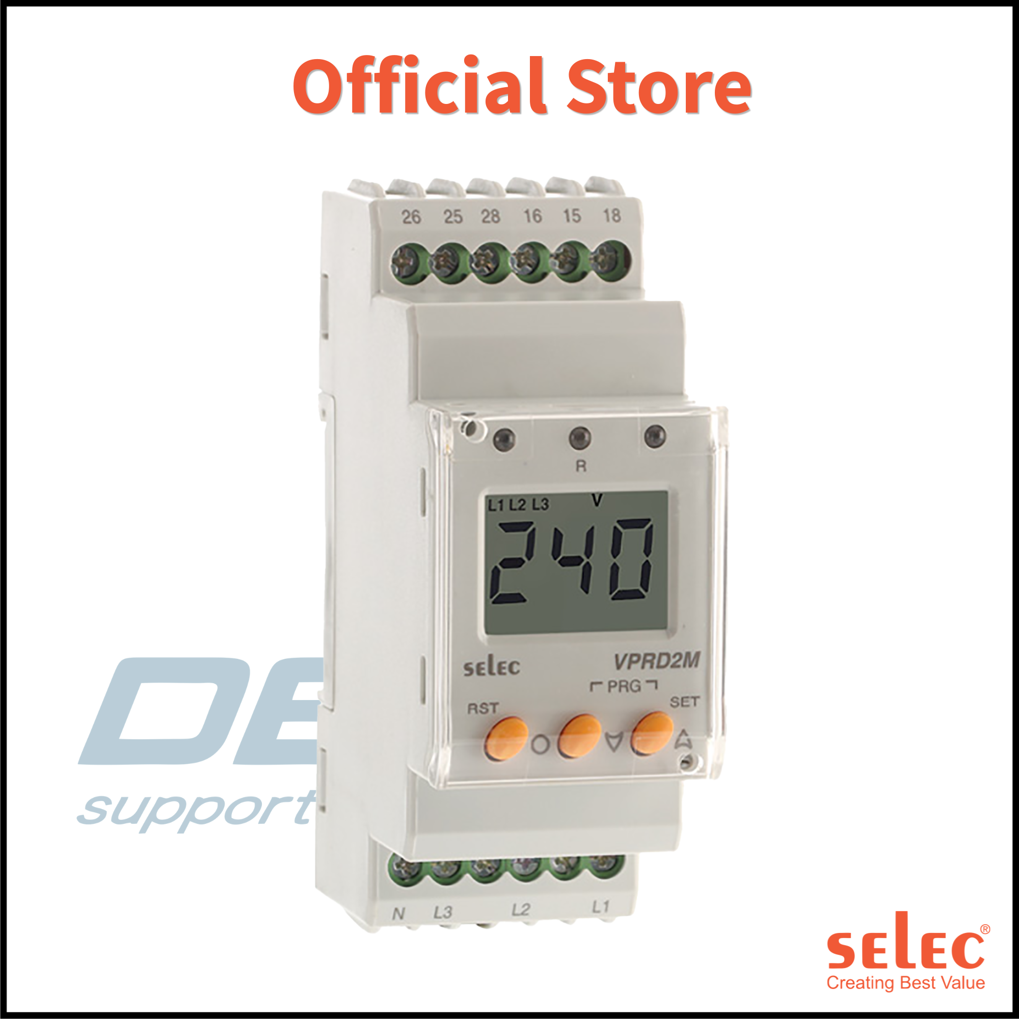 Relay bảo vệ điện áp, pha, trung tính VPRD2M-BL
